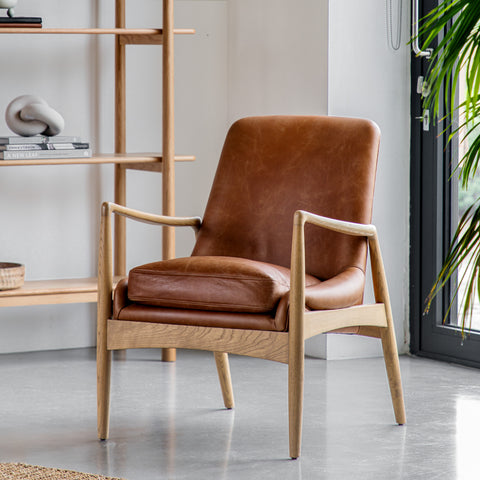 Venezia Brown Leather Armchair