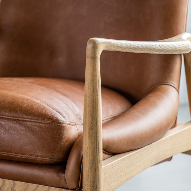 Venezia Brown Leather Armchair