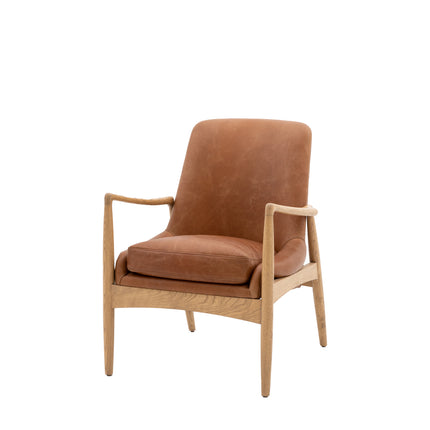 Venezia Brown Leather Armchair