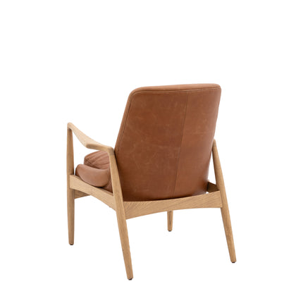 Venezia Brown Leather Armchair