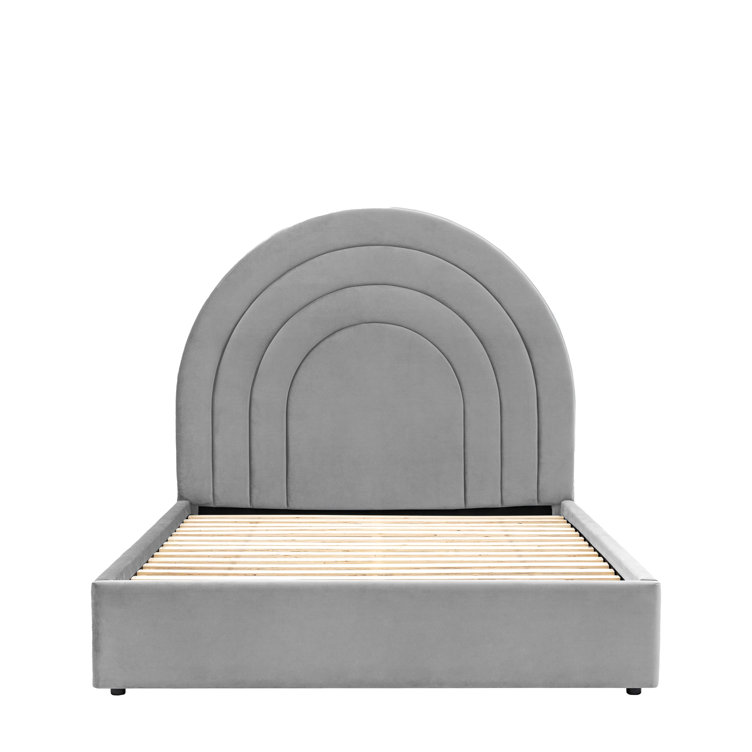 Arch King Size Grey Bedstead