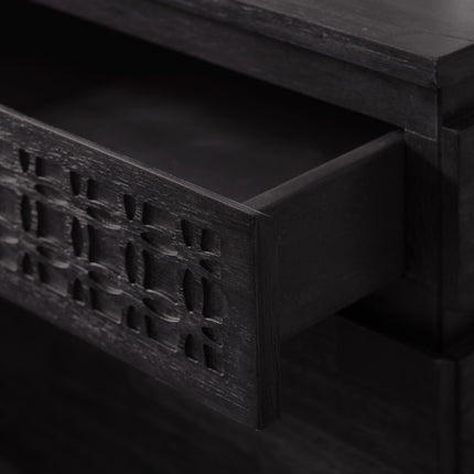 Serenity Black 2 Drawer Bedside Chest