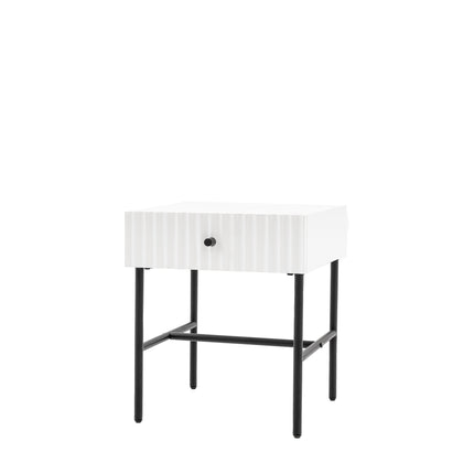 Kensley White 1 Drawer Bedside Table