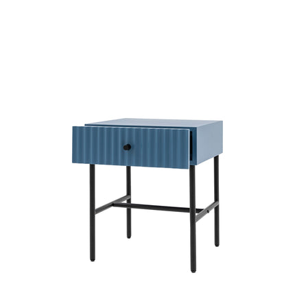 Kensley Blue 1 Drawer Bedside Table