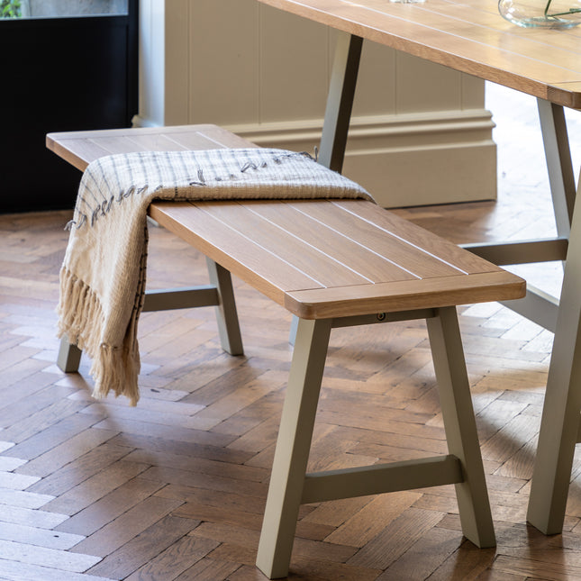 Huntington Light Grey Trestle Bench