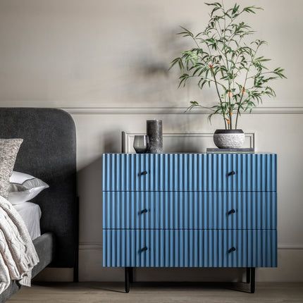 Kensley Blue 3 Drawer Chest