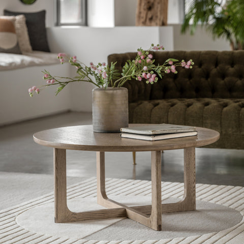 Langley Round Smoked Coffee Table