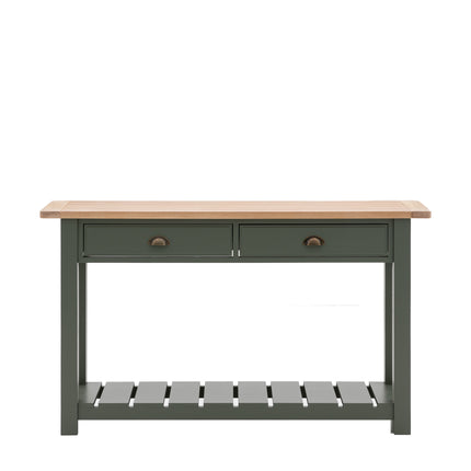 Huntington 2 Drawer Green Console Table