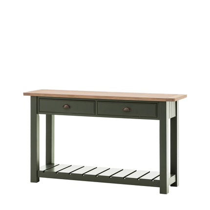 Huntington 2 Drawer Green Console Table