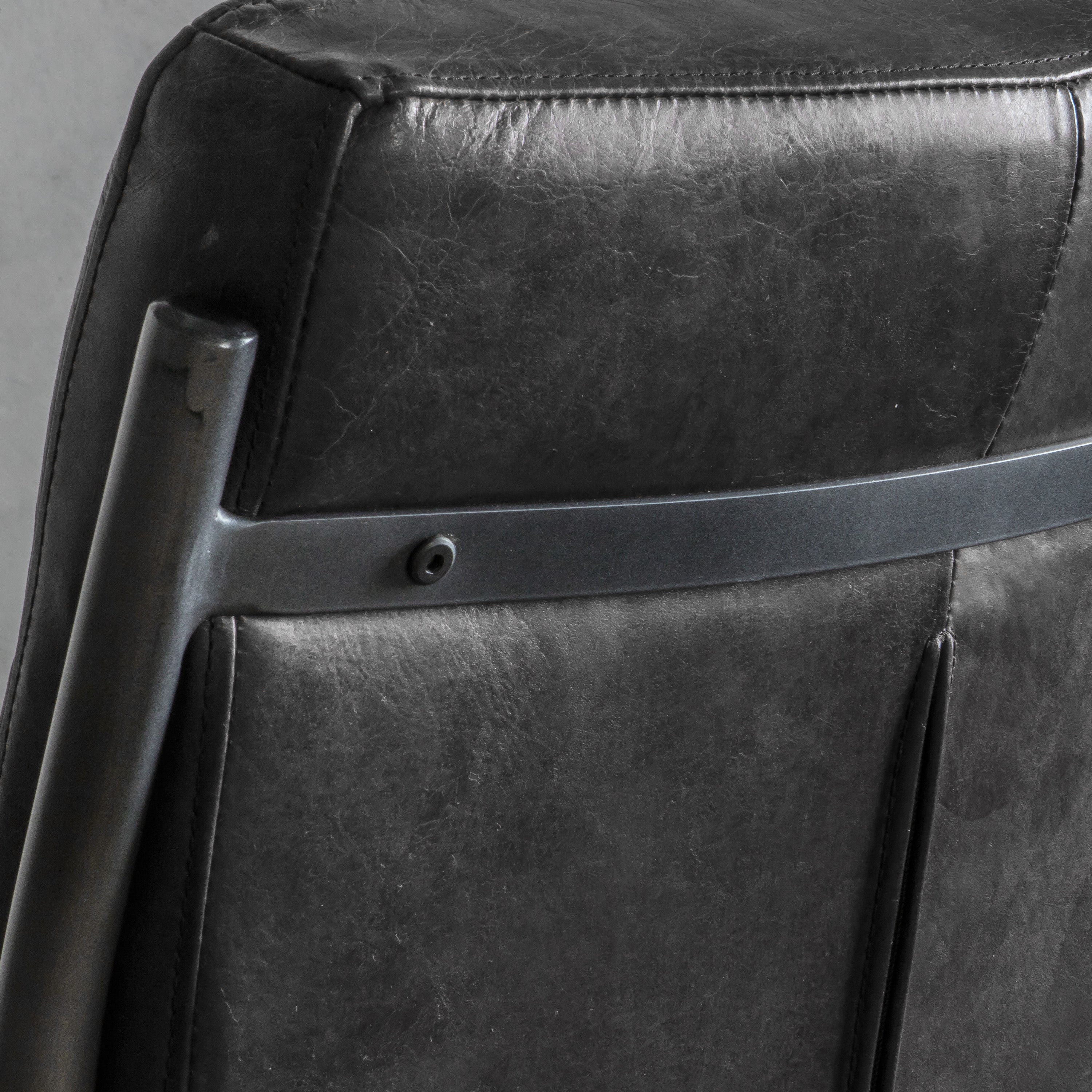 Varenna Antique Ebony Leather Dining Chair