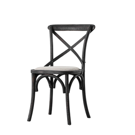 Terraza Black Linen Dining Chair Set Of 2