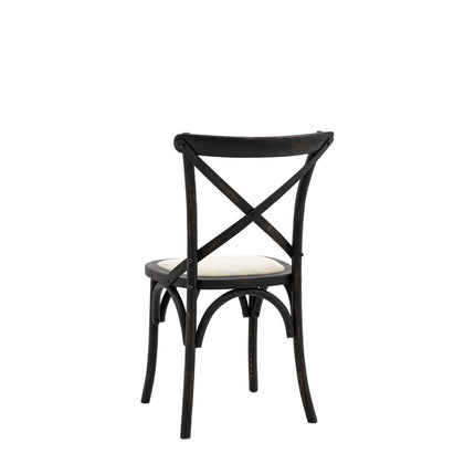 Terraza Black Linen Dining Chair Set Of 2