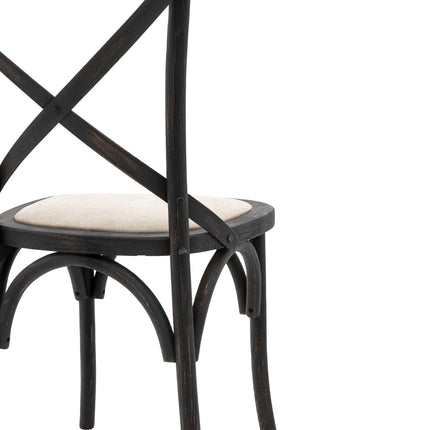 Terraza Black Linen Dining Chair Set Of 2