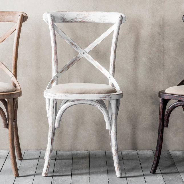 Terraza White Linen Dining Chair Set Of 2