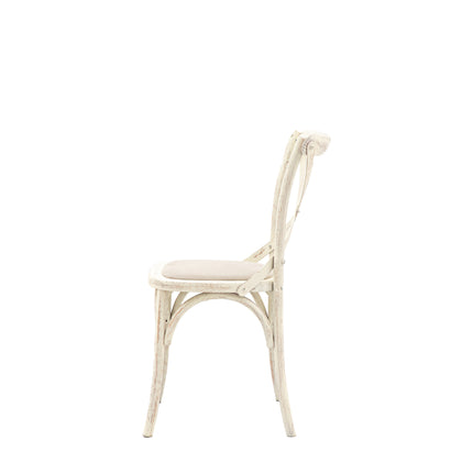 Terraza White Linen Dining Chair Set Of 2