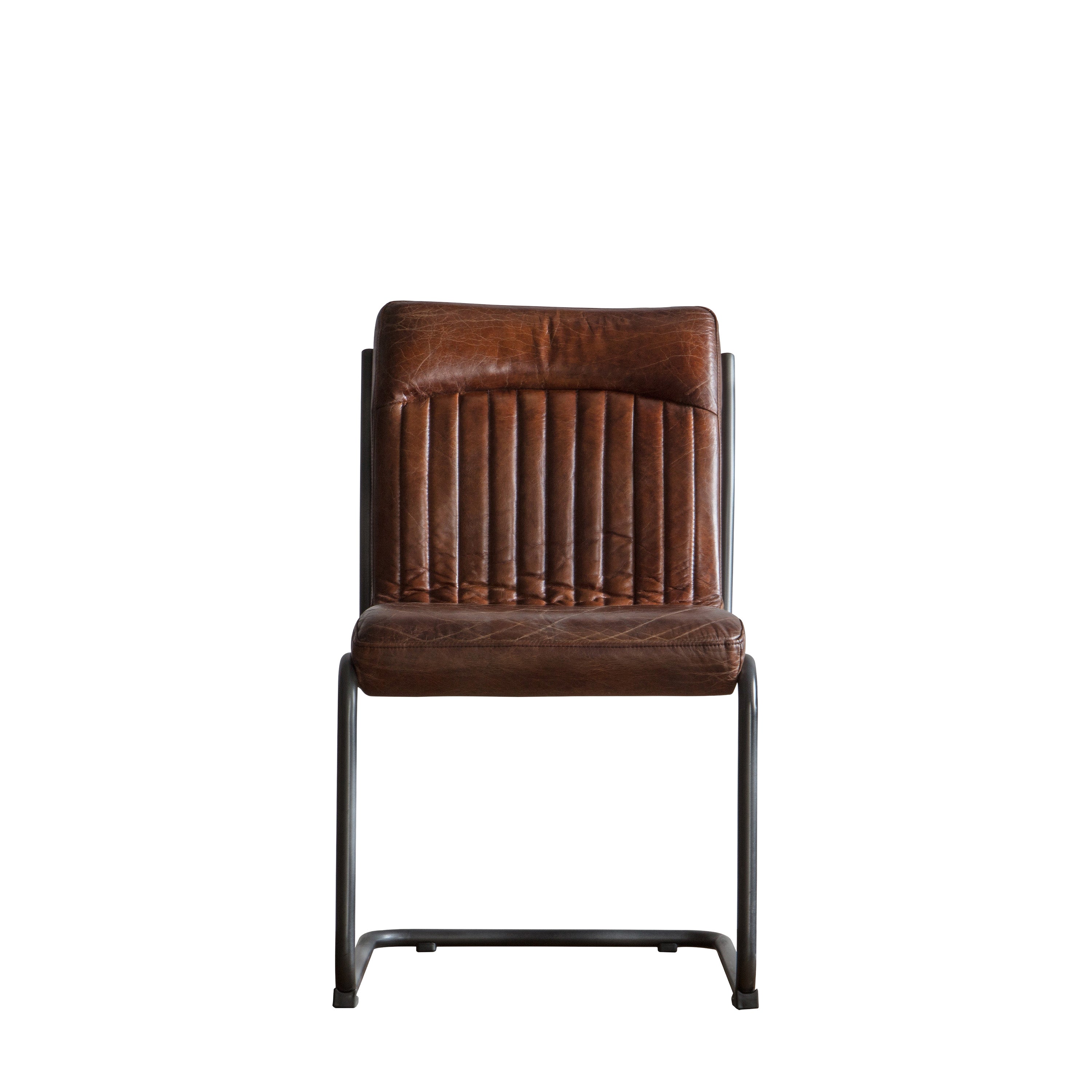 Varenna Antique Tan Leather Dining Chair