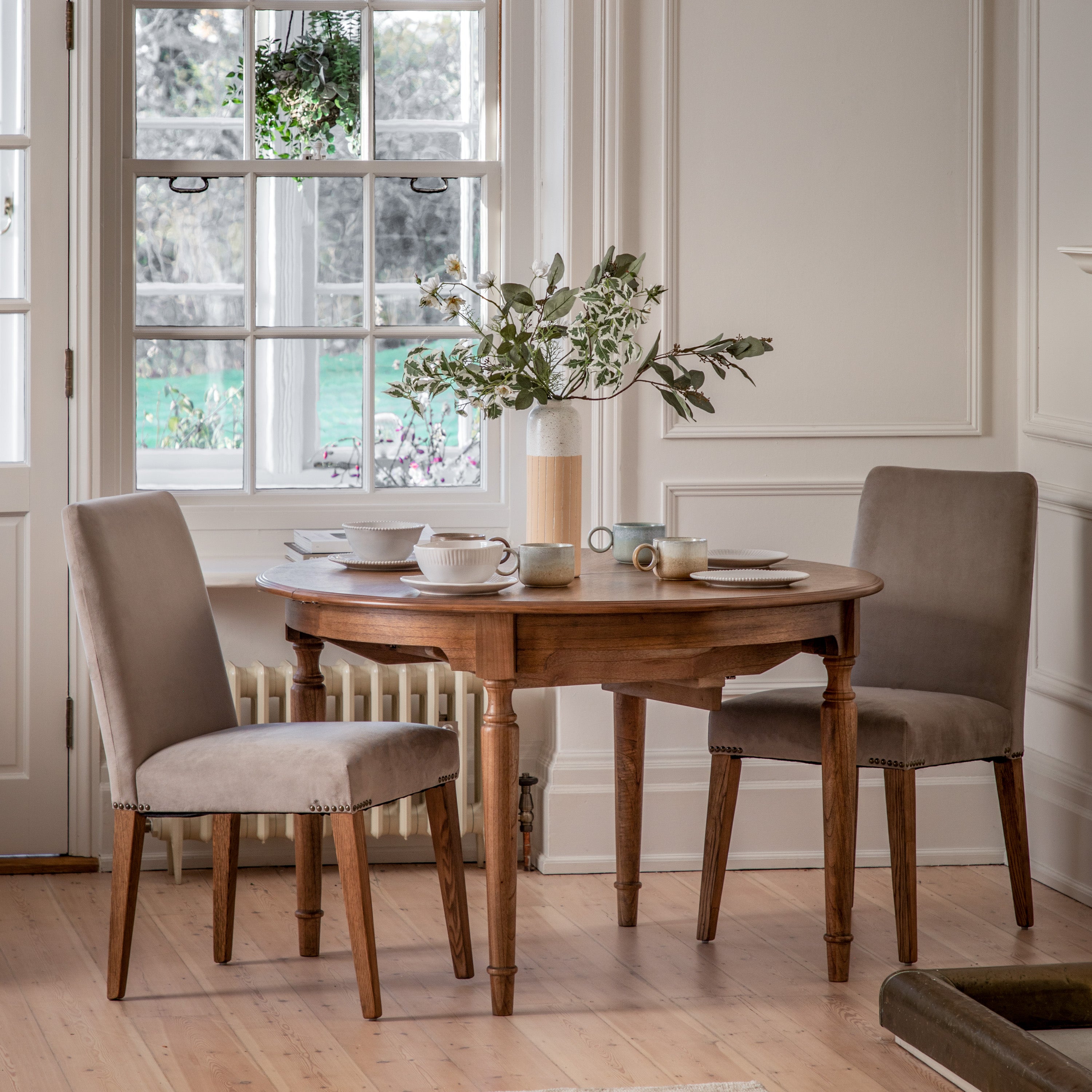 Somerville Dove Velvet Dining Chair Set Of 2