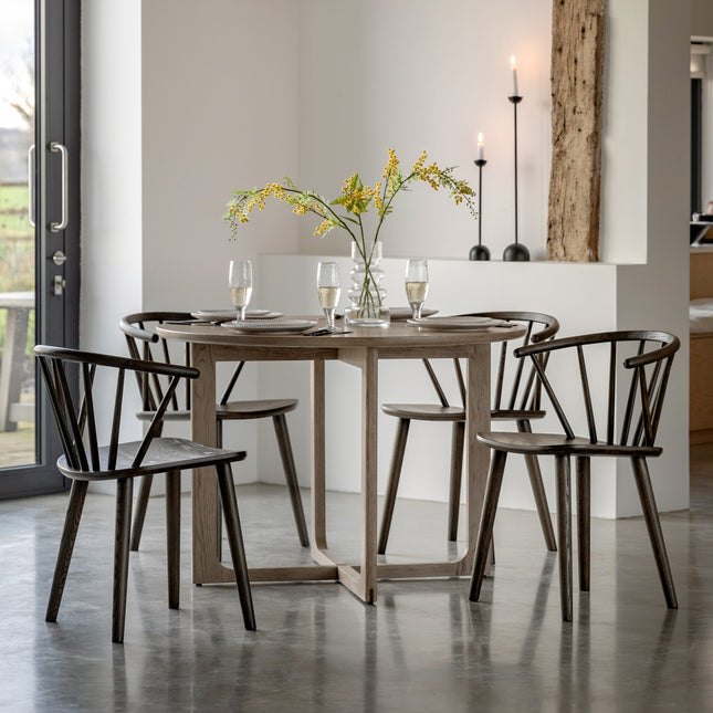 Langley Smoked Folding Dining Table