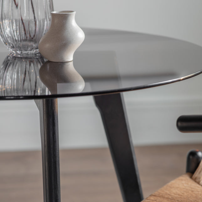 Langford Black Round Dining Table