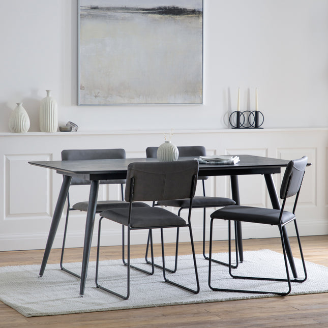 Astley Black Fixed Top Dining Table