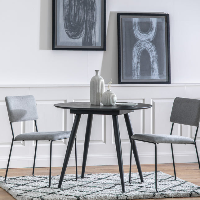 Astley Black Round Dining Table