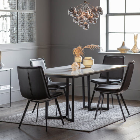 Holborn Black Fixed Top Dining Table