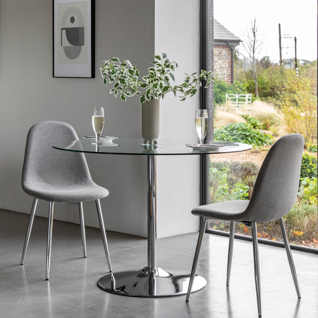 Whitmore Clear Glass Round Dining Table