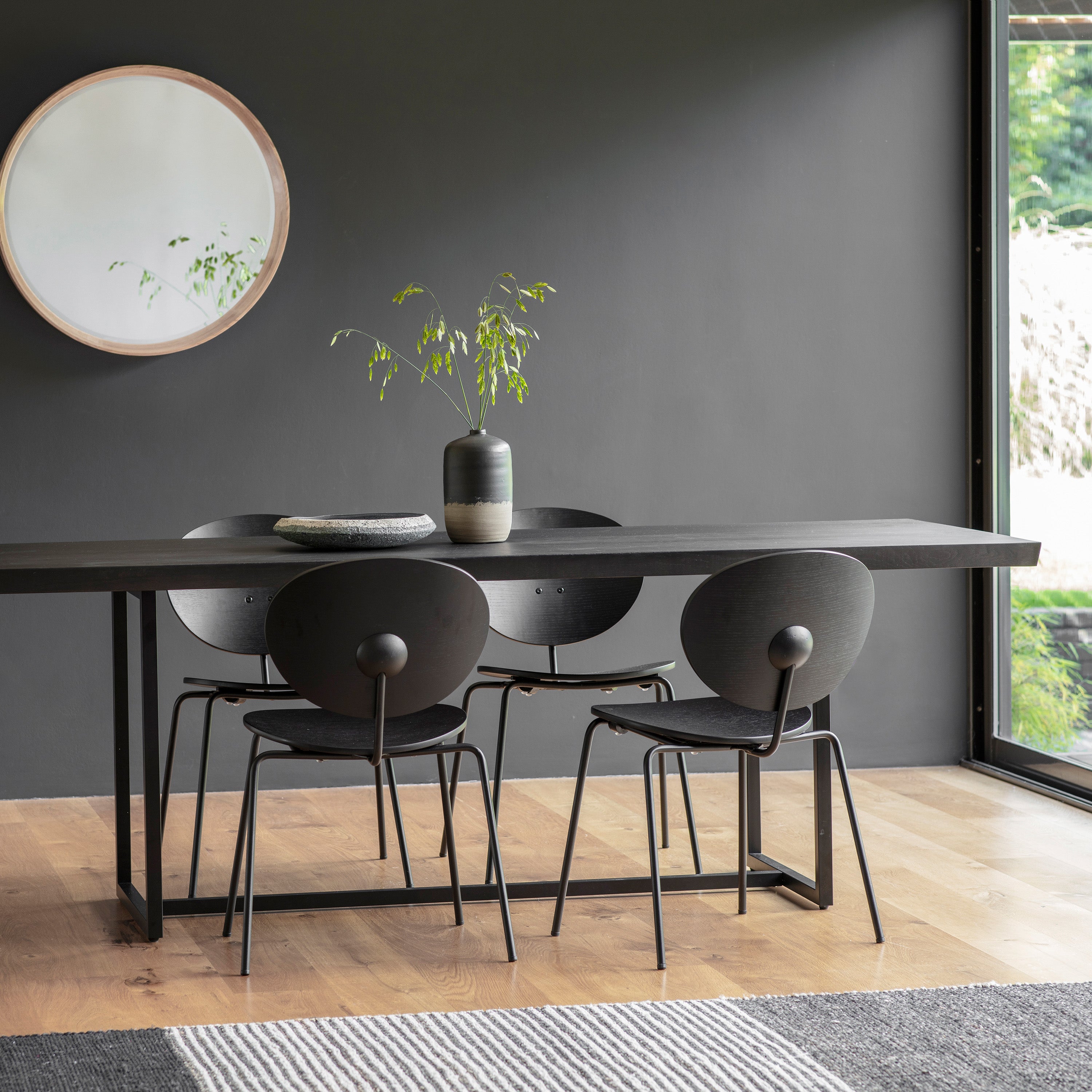 Caldwell Black Fixed Top Dining Table