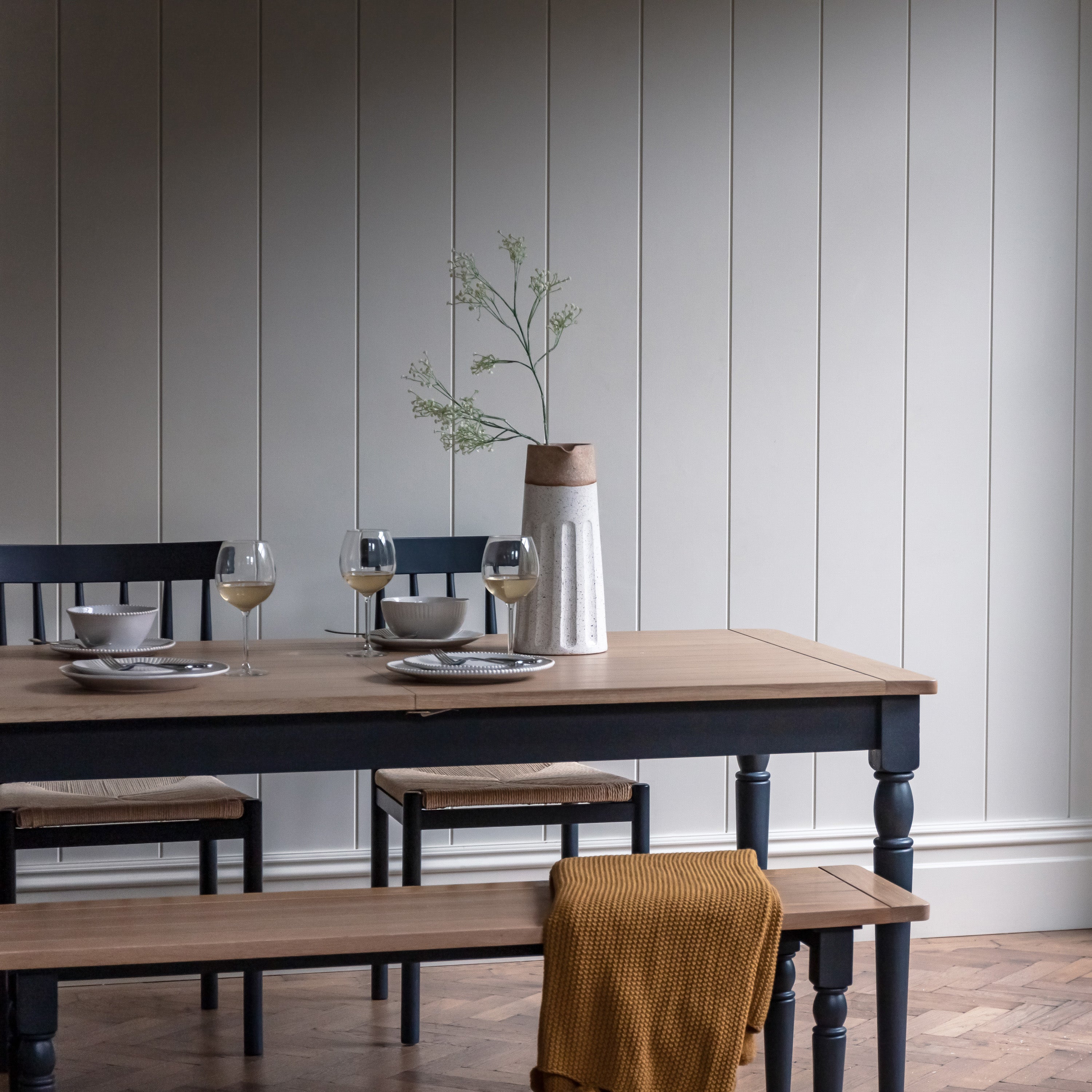 Huntington Navy Extendable Dining Table (180cm-230cm)