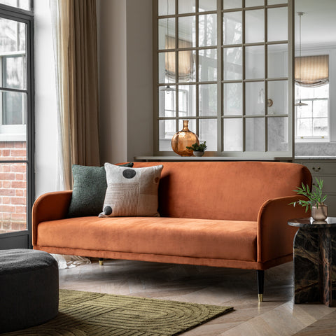 Ridgeway Rust 3 Seater Sofa Bed