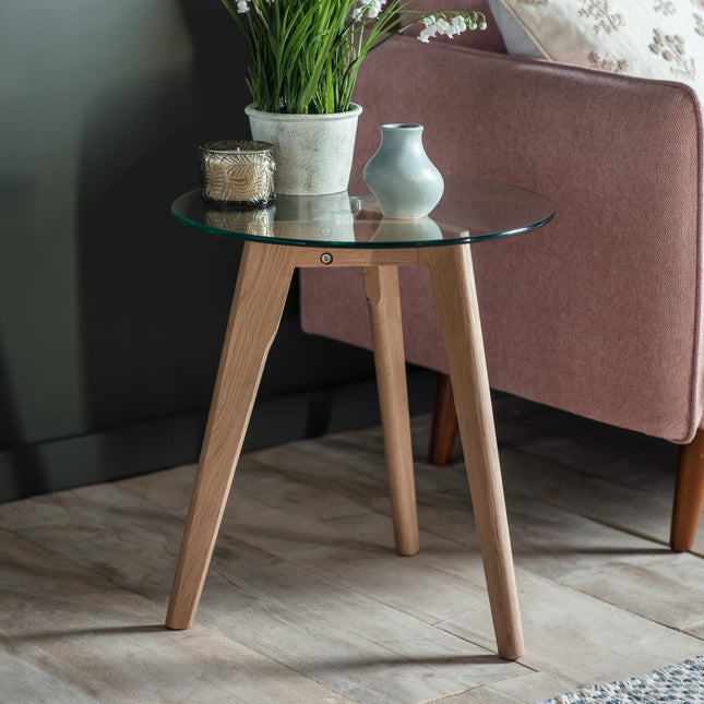 Langford Clear Round Side Table