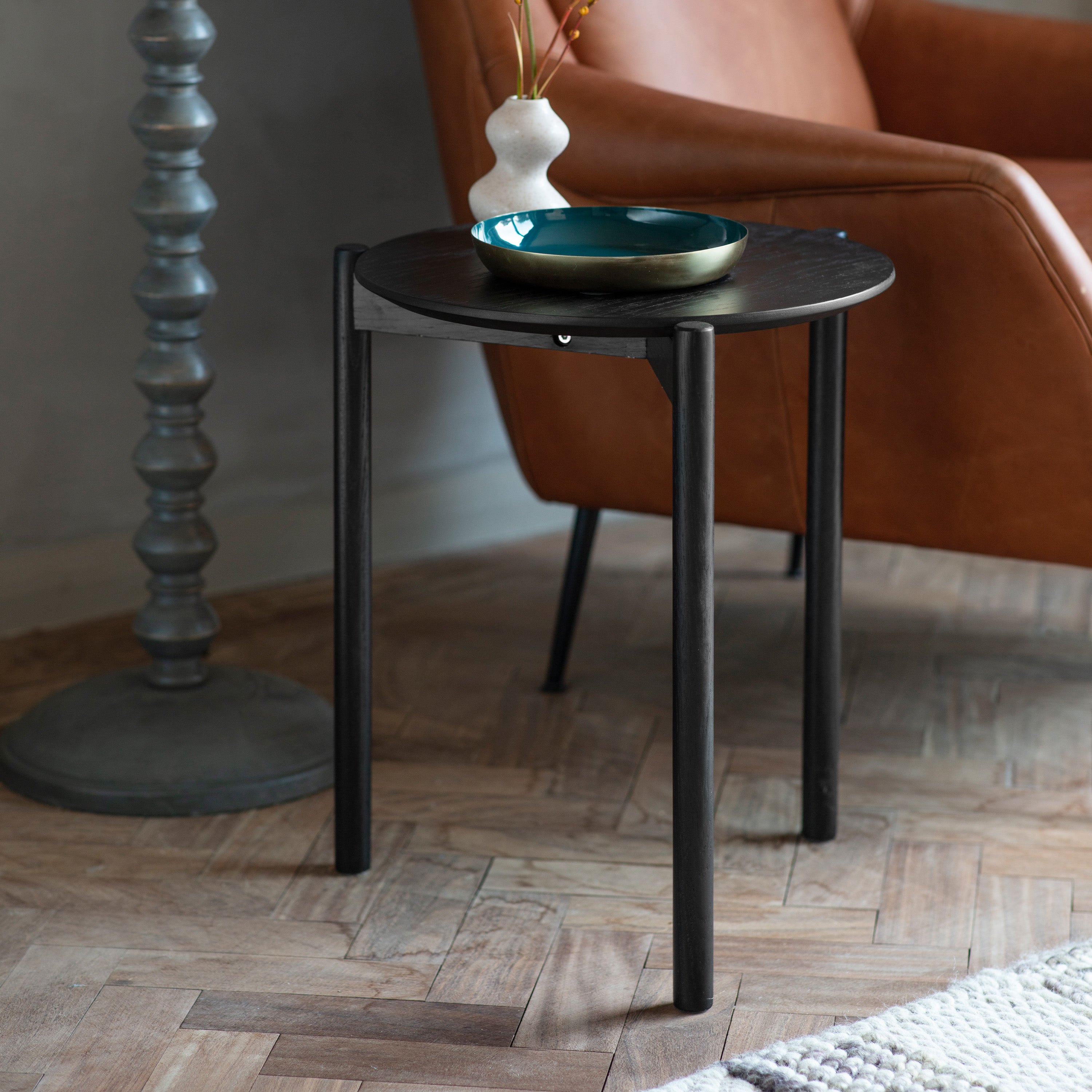 Crestfield Black Side Table