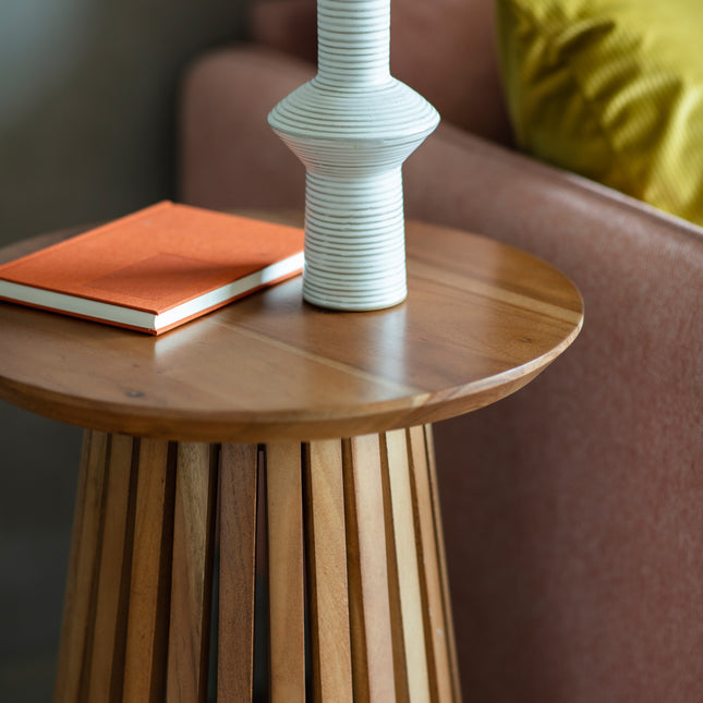 Cedar Slatted Side Table