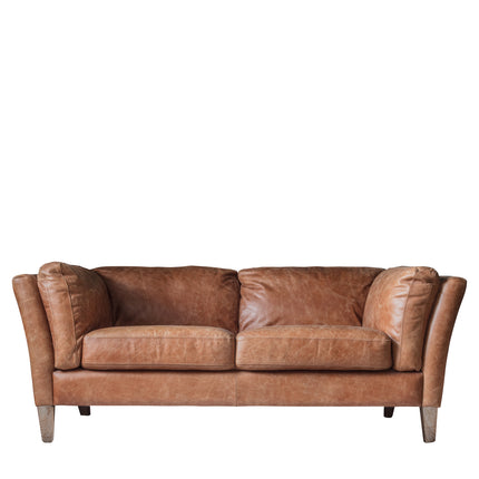 Eastwood Brown Leather 2 Seater Sofa