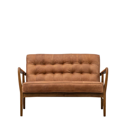 Riviera Vintage Brown Leather 2 Seater Sofa