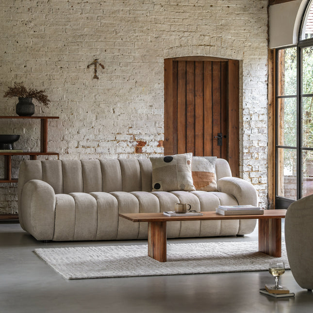 Milano Cream 3 Seater Sofa