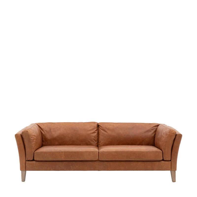 Eastwood Brown Leather 3 Seater Sofa