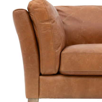 Eastwood Brown Leather 3 Seater Sofa