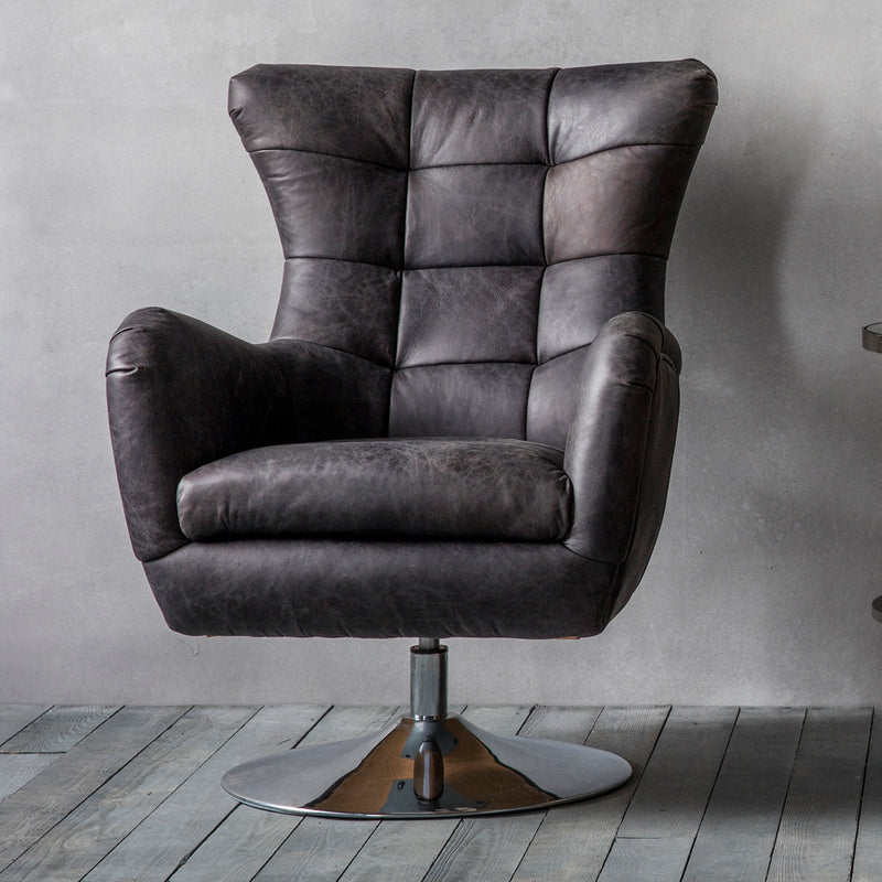 Apex Antique Ebony Swivel Chair
