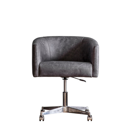 Benedict Antique Ebony Swivel Chair