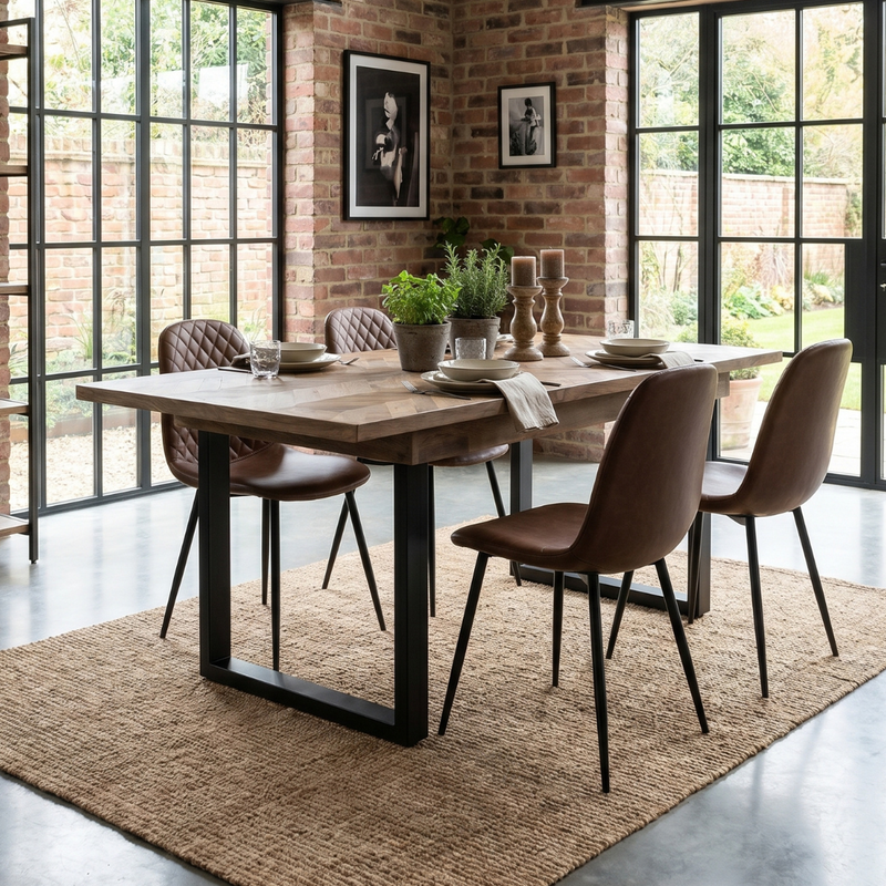 Nautilus Mango Wood Extending Dining Table