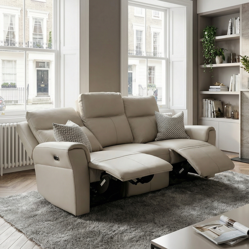 Chievo Leather 3 Seater Power Recliner Sofa