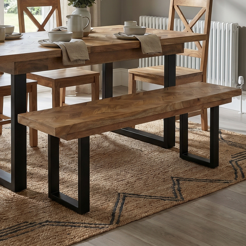 Nautilus Mango Wood Dining Bench