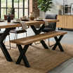 Montana Oak Cross Leg Dining Bench