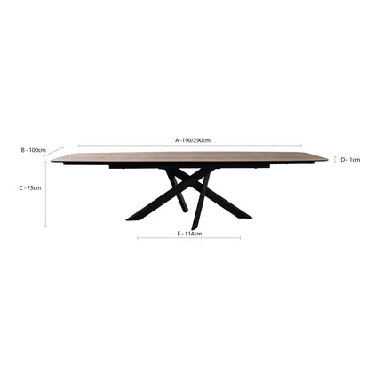 Florence Ceramic Oval Extending Dining Table (190cm - 290cm)