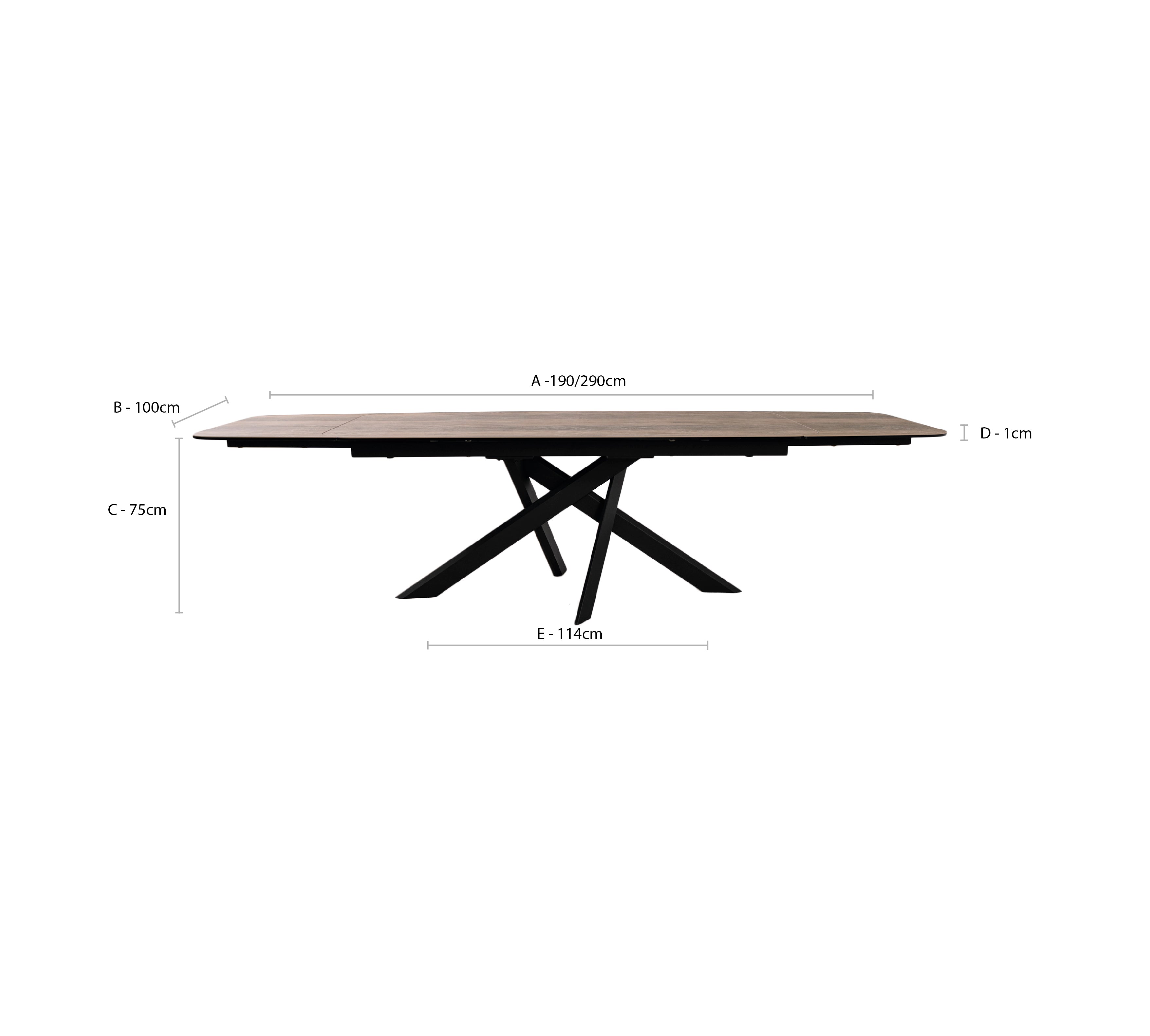 Florence Ceramic Oval Extending Dining Table (190cm - 290cm)