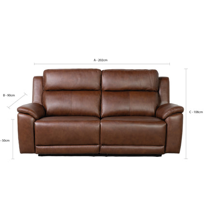 New Hampshire 3 Seater Leather Power Recliner Sofa