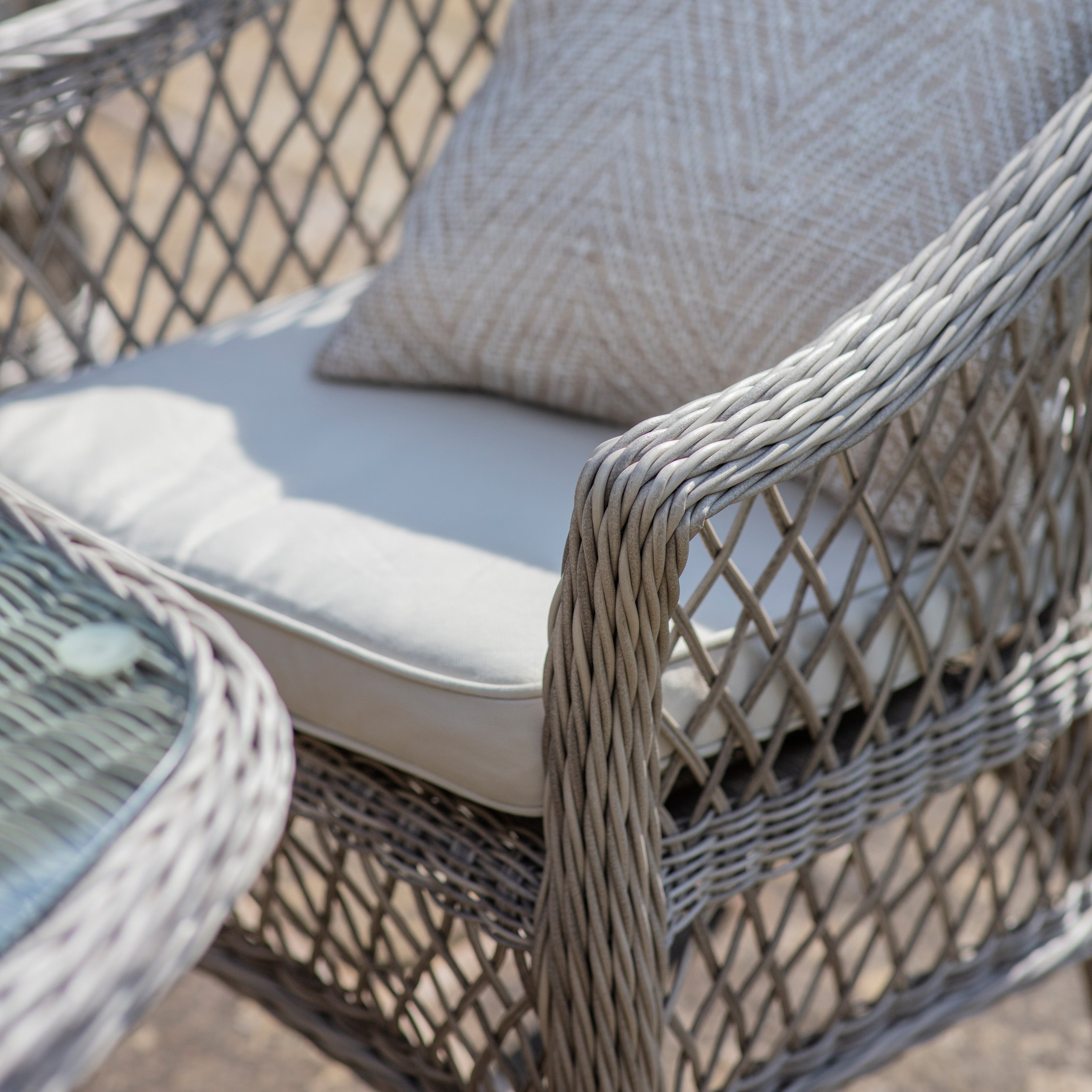 Aubrey Outdoor 6 Seater Oval Dining Set Stone