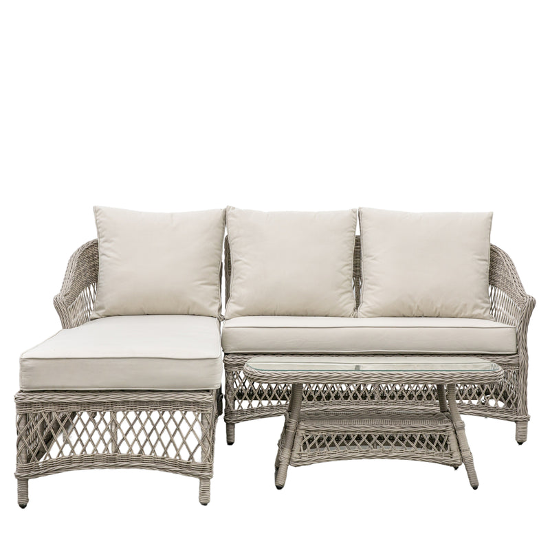 Aubrey Outdoor Chaise Set Stone