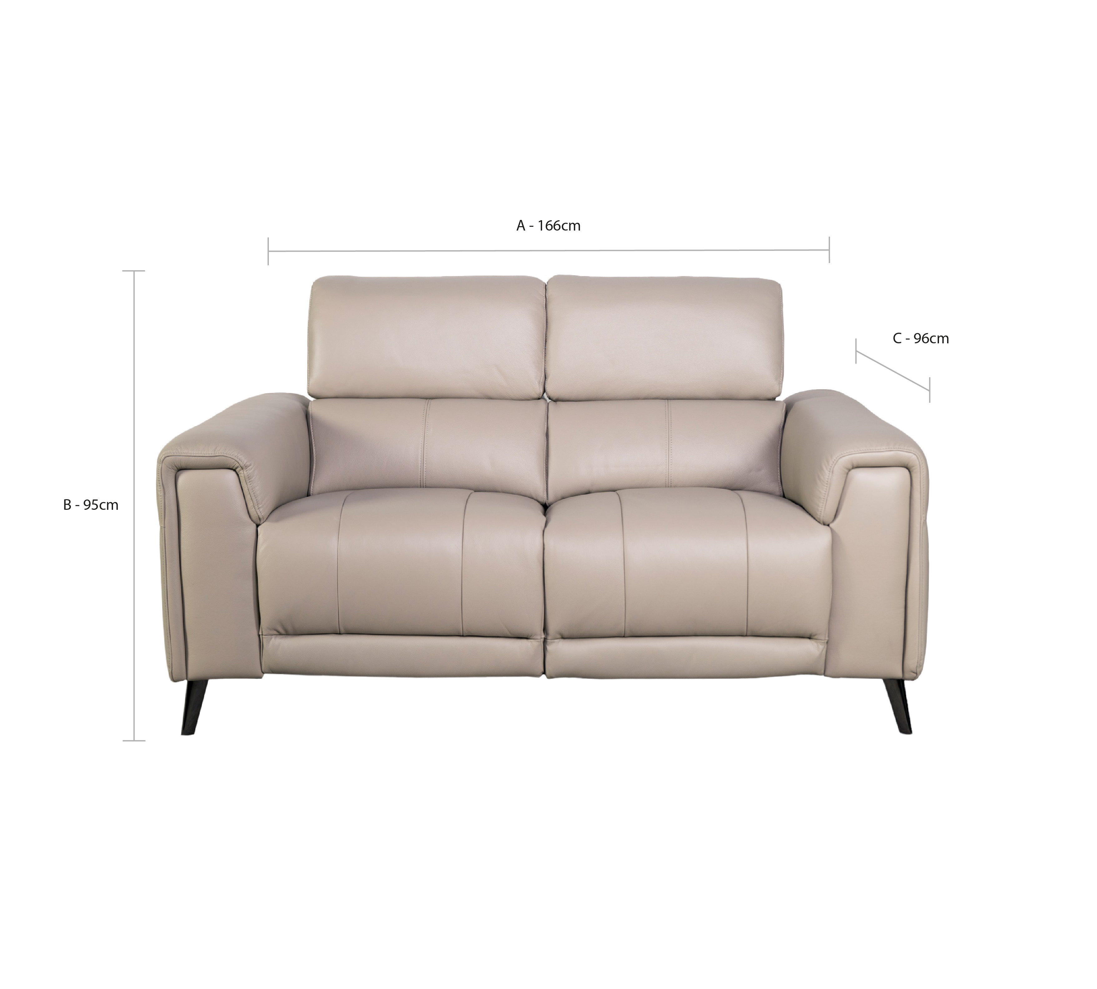 Optima 2 Seater Leather Recliner Power Headrest Tilt